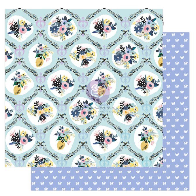 26 Feuilles collection Spring abstract, Prima, Format 15x15cm - 6 designs motif recto verso