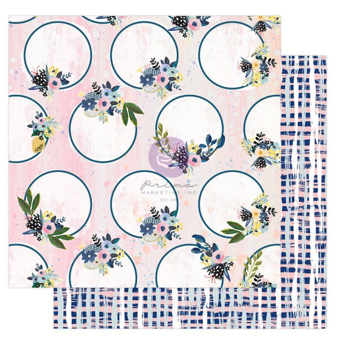 26 Feuilles collection Spring abstract, Prima, Format 15x15cm - 6 designs motif recto verso