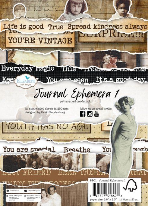 Elizabeth Craft - Journal Ephemera - format A5 