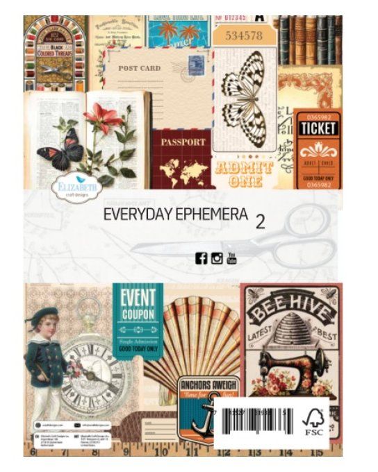Elizabeth Craft - Rest & Relaxation A5 Patterned Cardstock Everyday Ephemera 2 by Everyday Memories
