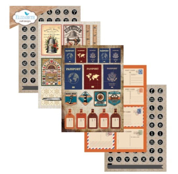 Elizabeth Craft - Rest & Relaxation A5 Patterned Cardstock Everyday Ephemera 2 by Everyday Memories