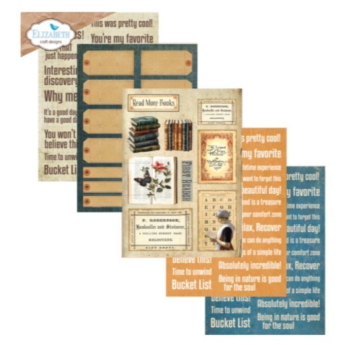 Elizabeth Craft - Rest & Relaxation A5 Patterned Cardstock Everyday Ephemera 2 by Everyday Memories