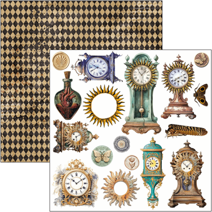 Ciao Bella, Cabinet of Curiosities, Format 15x15cm, 24 feuilles, 190gsm (éléments à découper)