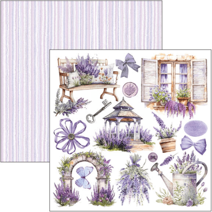 Ciao Bella, collection Morning in Provence, Format 15x15cm, 24 feuilles, 190gsm (éléments à découper