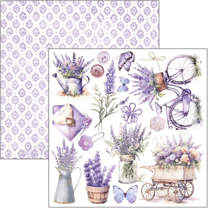 Ciao Bella, collection Morning in Provence, Format 15x15cm, 24 feuilles, 190gsm (éléments à découper