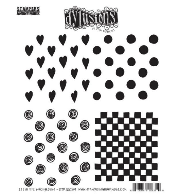 4 Tampons cling/caoutchouc - Stampers anonymous, Dylusions - It's in the background