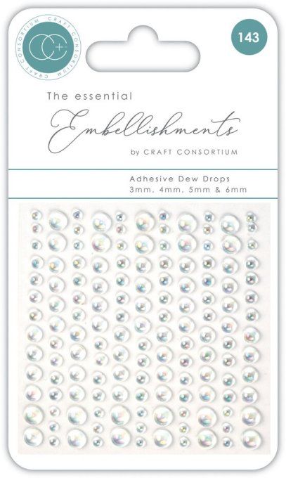143 Enamels dots ou demi-perles autocollantes, Craft consortium, transparents irridescents