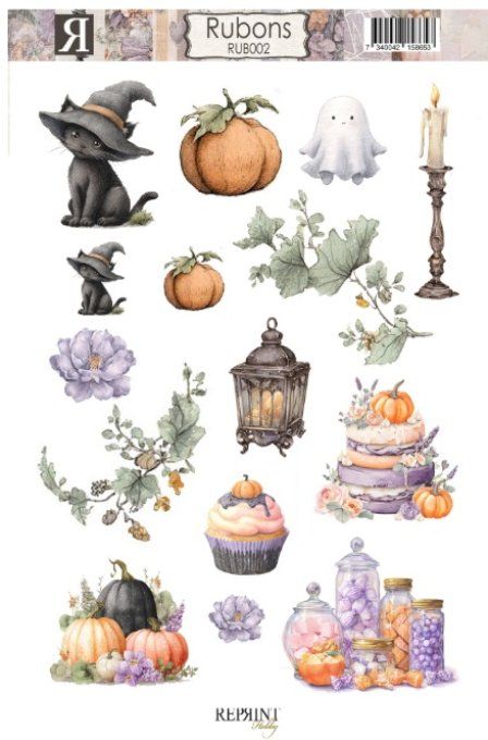 Reprint - Enchanted Halloween - planche de rubons, dimensions 11x16cm
