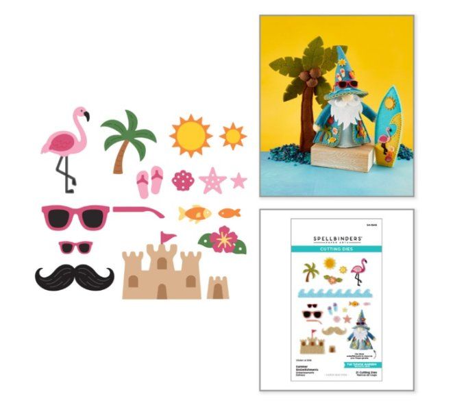 21 Dies/matrices de découpe, Spellbinders, Summer embellishments