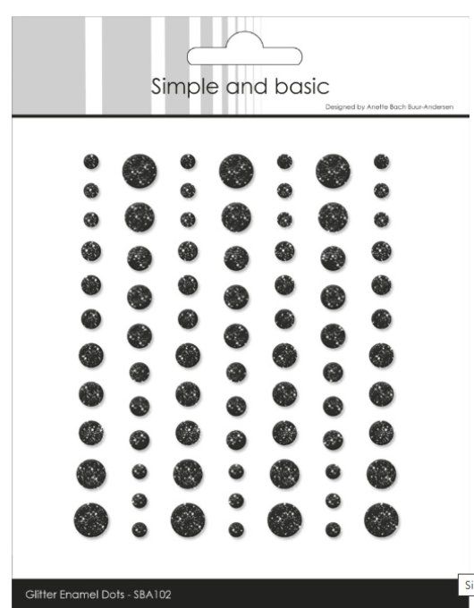 77 Enamels dots adhésifs - glitter - tailles différentes - couleur : black