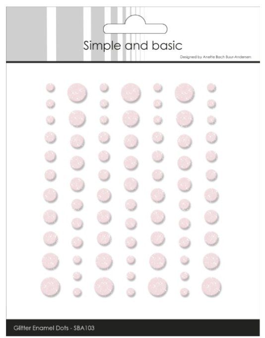 77 Enamels dots adhésifs - glitter - tailles différentes - couleur : light pink
