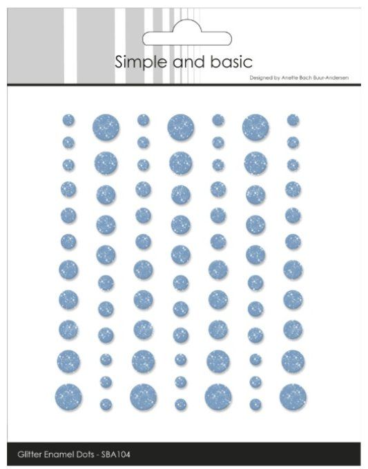 77 Enamels dots adhésifs - glitter - tailles différentes - couleur : light blue
