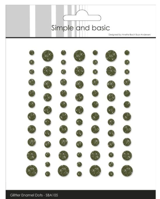 77 Enamels dots adhésifs - glitter - tailles différentes - couleur : forest green