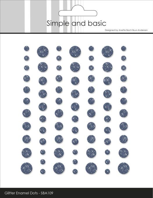 77 Enamels dots adhésifs - Paillettes - tailles différentes - couleur : Navy