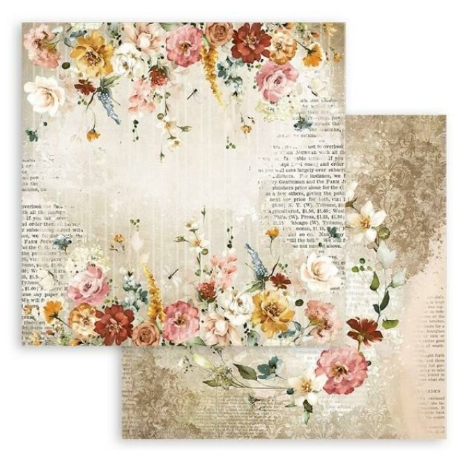 Collection Garden of promises, 20x20cm - 10 feuilles motif recto verso - Stamperia - 190g 