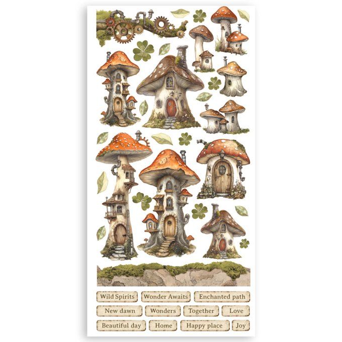 Stamperia, Hidden grove, 4 feuilles de die-cuts prédécoupés, dimension 15x30cm environ