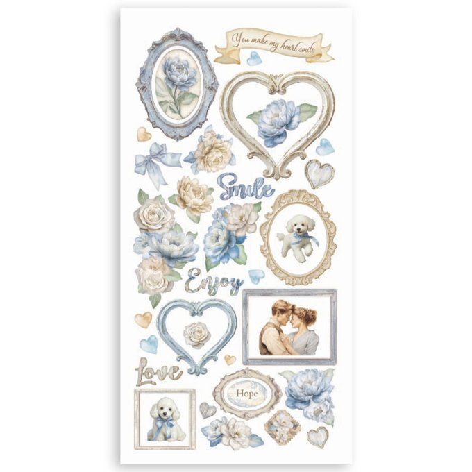 Stamperia, Timeless, 4 feuilles de die-cuts prédécoupés, dimension 15x30cm environ