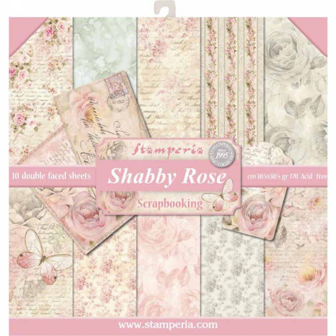 Papier scrapbooking, 30.5x30.5cm, Shabby Rose, Stamperia