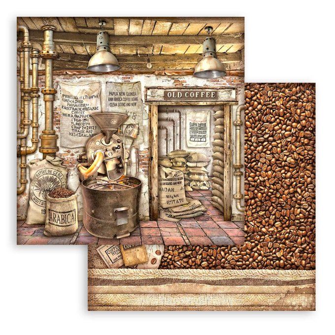 Collection Coffee and chocolate, 30x30cm - 10 feuilles motif recto verso - Stamperia - 190g