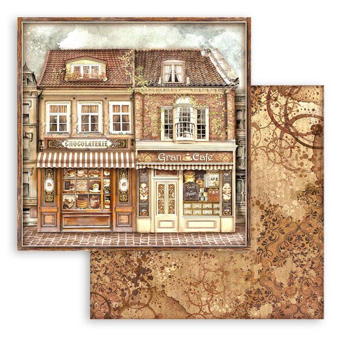 Collection Coffee and chocolate, 30x30cm - 10 feuilles motif recto verso - Stamperia - 190g