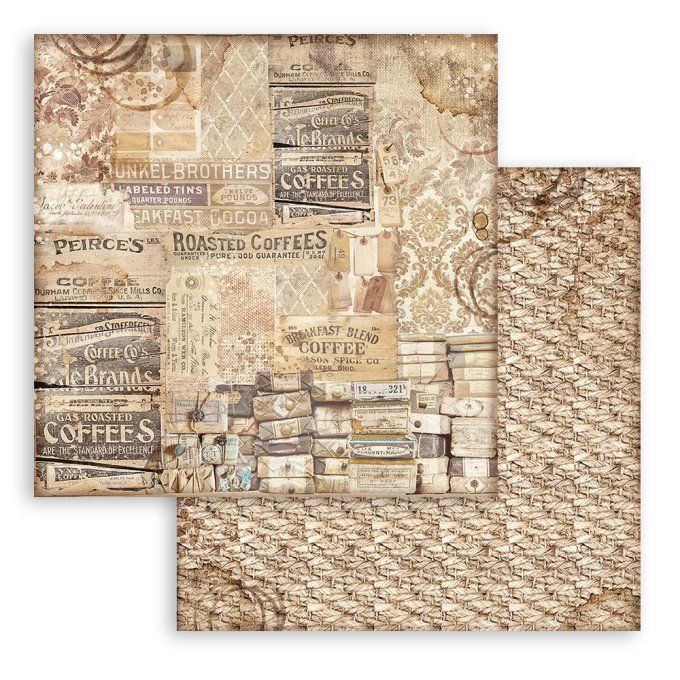 Collection Coffee and chocolate, 30x30cm, 10 feuilles motif recto verso, Stamperia, 190g, Background