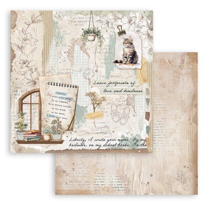 Papier scrapbooking, 30.5x30.5cm, Secret diary, Stamperia