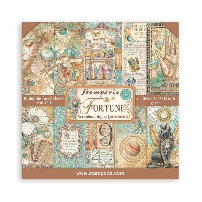 Papier scrapbooking, 30.5x30.5cm, Fortune, Stamperia