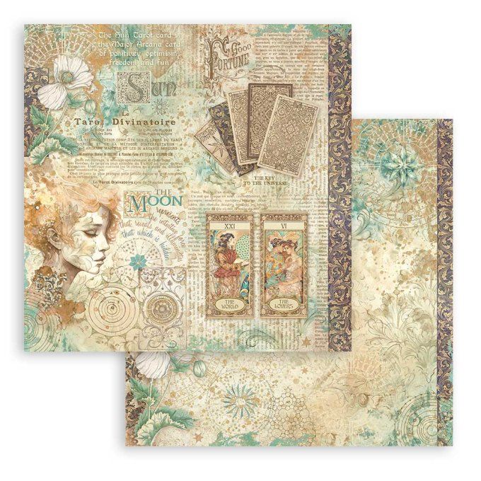 Papier scrapbooking, 30.5x30.5cm, Fortune, Stamperia