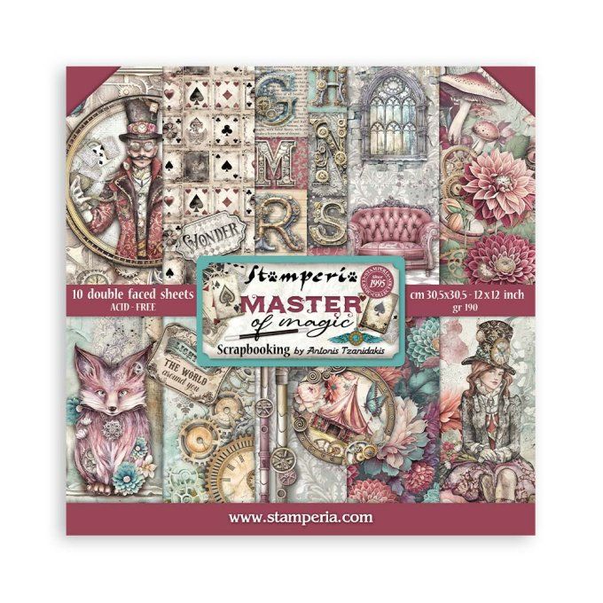 Papier scrapbooking, 30.5x30.5cm, Master of magic, Stamperia - 10 feuilles