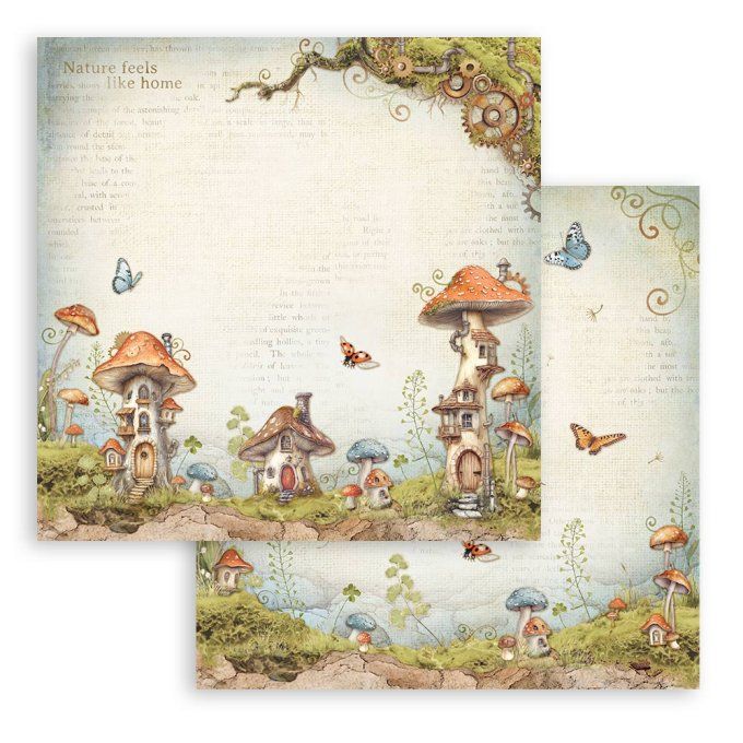 Papier scrapbooking, 30.5x30.5cm, Hidden Grove  - Stamperia - 10 feuilles