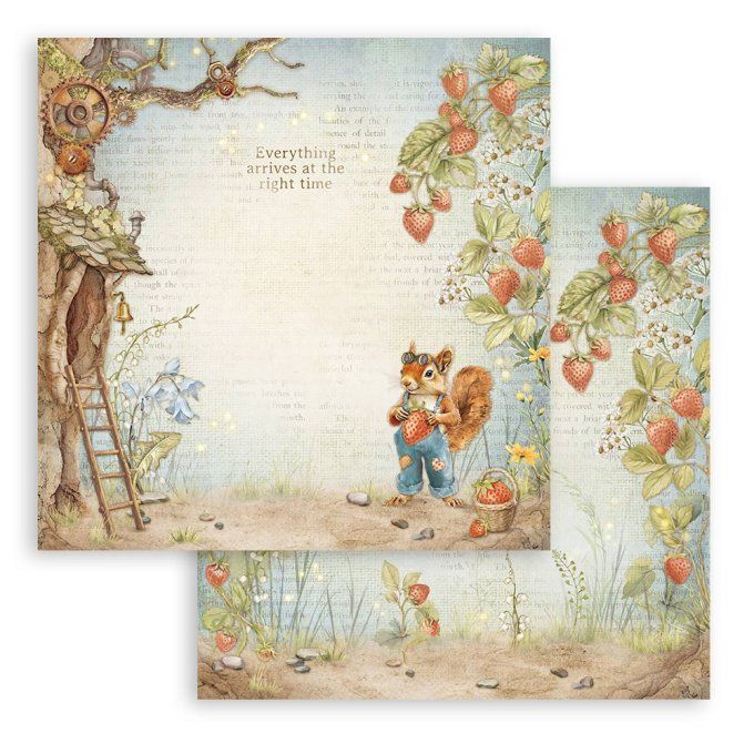 Papier scrapbooking, 30.5x30.5cm, Hidden Grove  - Stamperia - 10 feuilles