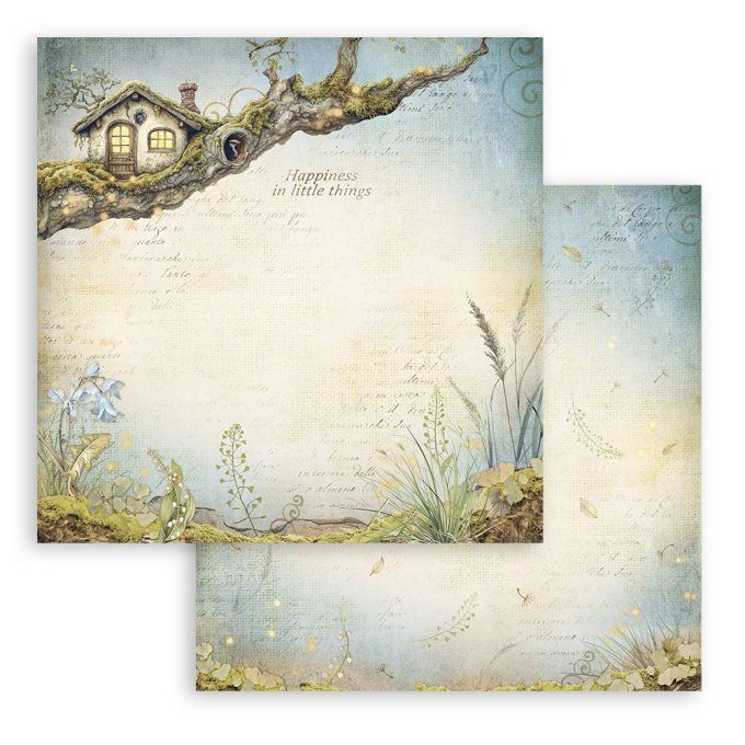 Papier scrapbooking, 30.5x30.5cm, Hidden Grove  - Stamperia - 10 feuilles