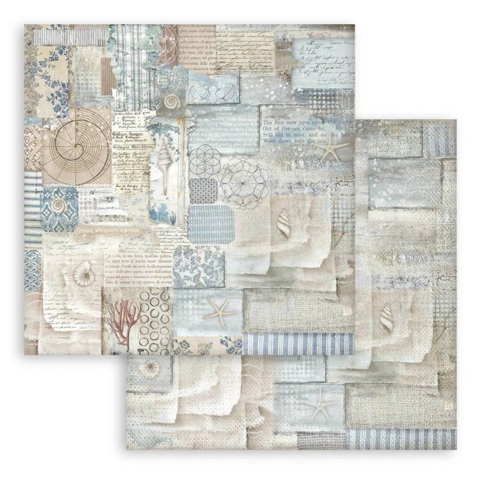 Papier scrapbooking, 30.5x30.5cm, Silent sea  - Stamperia - 10 feuilles - Background