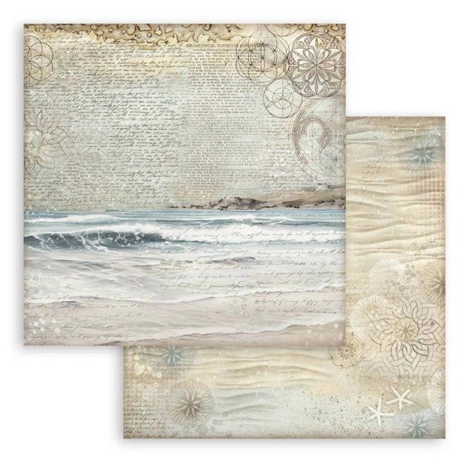 Papier scrapbooking, 30.5x30.5cm, Silent sea  - Stamperia - 10 feuilles - Background
