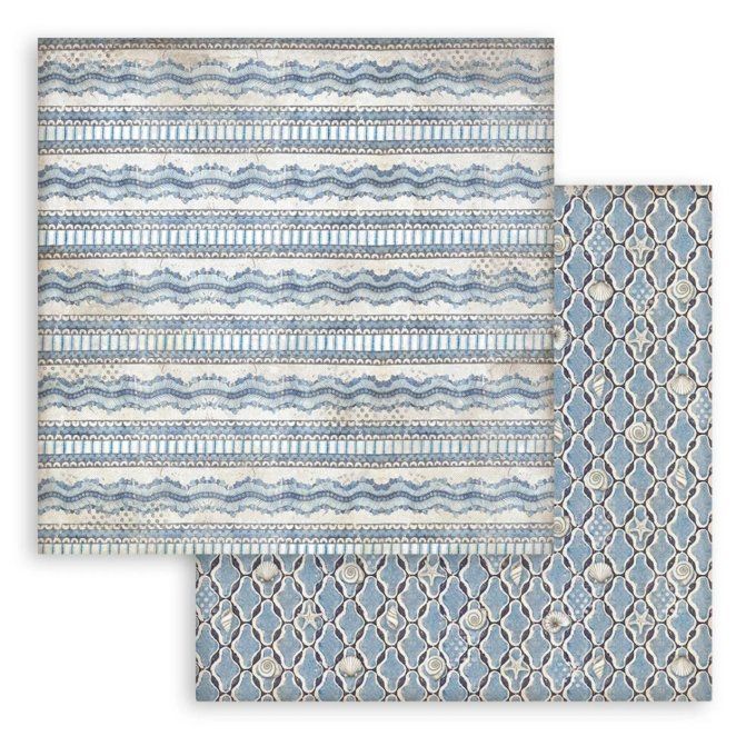Papier scrapbooking, 30.5x30.5cm, Silent sea  - Stamperia - 10 feuilles - Background