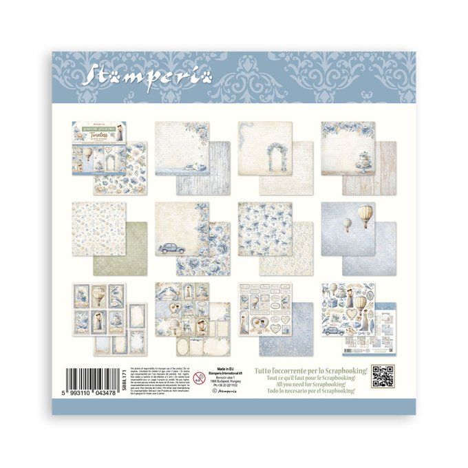 Papier scrapbooking, 30.5x30.5cm, Timeless  - Stamperia - 10 feuilles