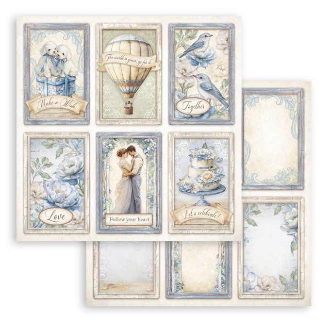 Papier scrapbooking, 30.5x30.5cm, Timeless  - Stamperia - 10 feuilles