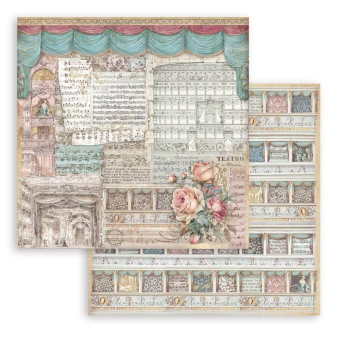 Papier scrapbooking, 30.5x30.5cm, Venice city of art  - Stamperia - 10 feuilles 