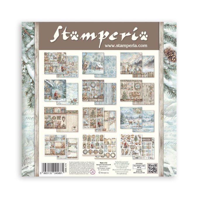 Papier scrapbooking, 30.5x30.5cm, The Owl's house - Stamperia - 10 feuilles