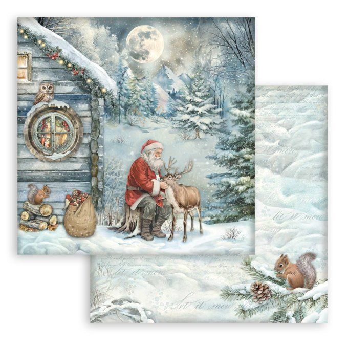 Papier scrapbooking, 30.5x30.5cm, The Owl's house - Stamperia - 10 feuilles