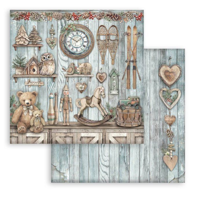 Papier scrapbooking, 30.5x30.5cm, The Owl's house - Stamperia - 10 feuilles