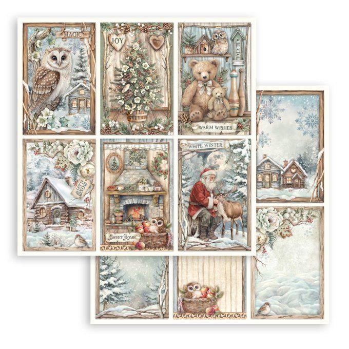 Papier scrapbooking, 30.5x30.5cm, The Owl's house - Stamperia - 10 feuilles