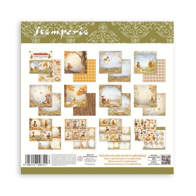 Papier scrapbooking, 30.5x30.5cm, Whispering woods  - Stamperia - 10 feuilles