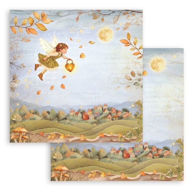 Papier scrapbooking, 30.5x30.5cm, Whispering woods  - Stamperia - 10 feuilles