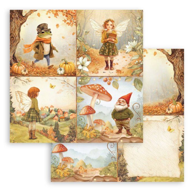 Papier scrapbooking, 30.5x30.5cm, Whispering woods  - Stamperia - 10 feuilles