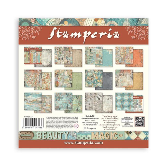 Papier scrapbooking, 30.5x30.5cm, Furry friends  - Stamperia - 10 feuilles - Background