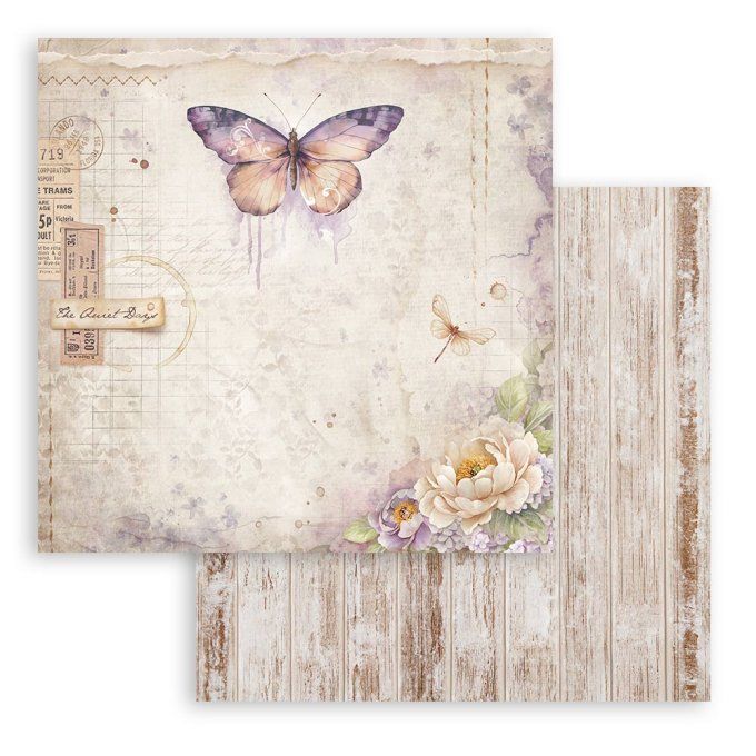 Papier scrapbooking, 30.5x30.5cm, Quiet days  - Stamperia - 10 feuilles 