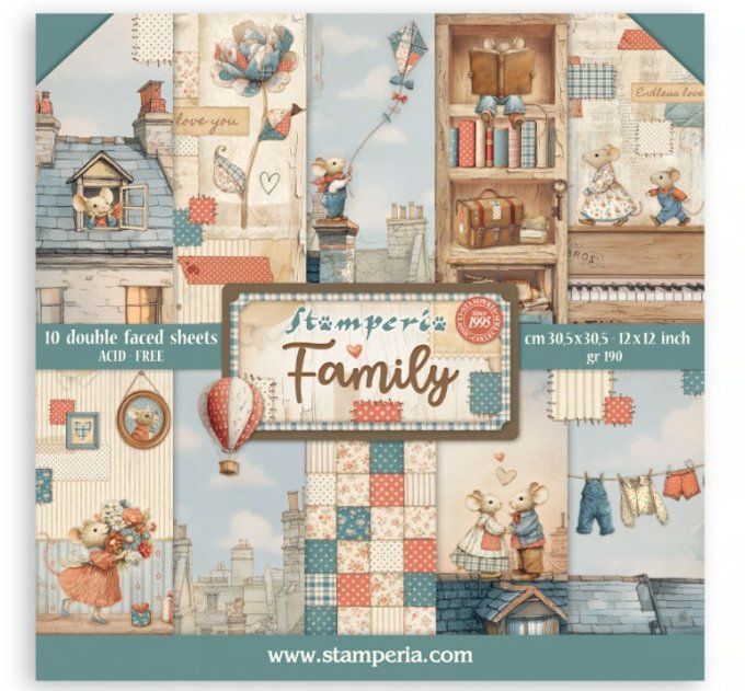 Papier scrapbooking, 30.5x30.5cm, Family, Stamperia
