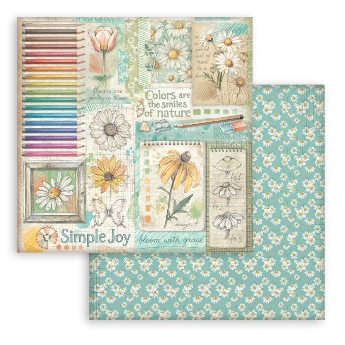 Papier scrapbooking, 30.5x30.5cm, Daisy art, Stamperia