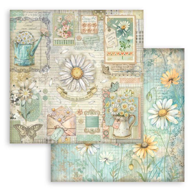Papier scrapbooking, 30.5x30.5cm, Daisy art, Stamperia